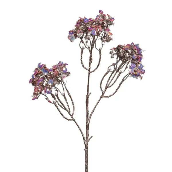 Haste flores metal rosa/roxo