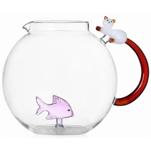 Jarro Pink Fish&White gato