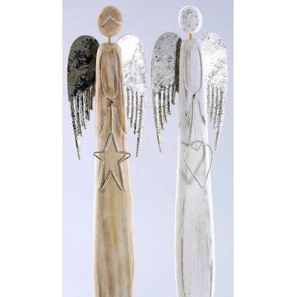 Anjo madeira/metal 38cm