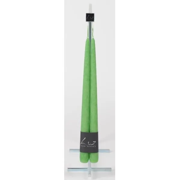 Vela Verde trevo 30cm x 2.5 cm conj.2