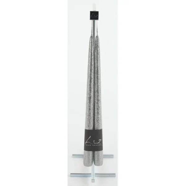 Vela Prateado metalico 30cm x 2.5 cm conj.2