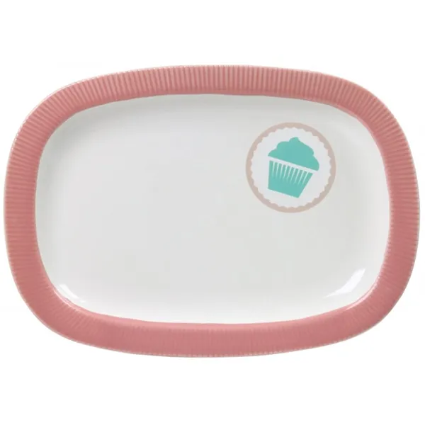 Lilys Cup Cake - Prato para bolos rectangular rosa