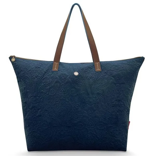 PiP Saco Tote Veludo Quiltey Days Azul 66x20x44cm