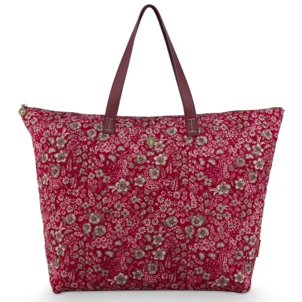 PiP Saco Tote Quilted L Tilda Daisy Dreams Vermelho 66x20x44