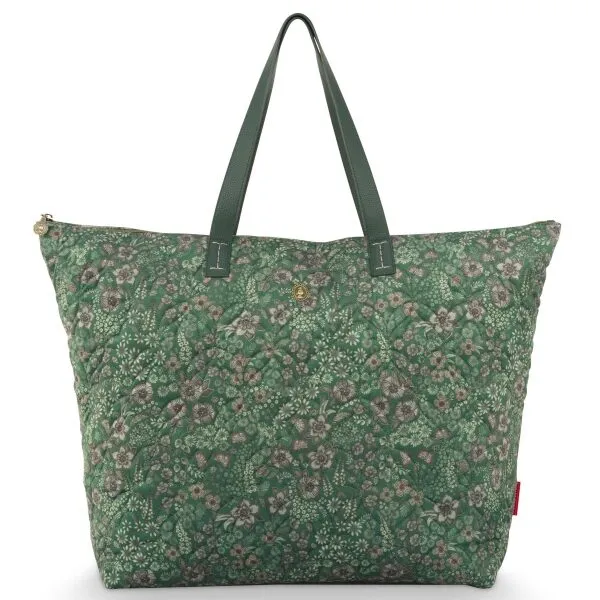 PiP Saco Tote Quilted L Tilda Daisy Dreams Verde 66x20x44cm