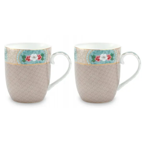 PiP Studio Blushing Birds - Conj. 2 Canecas peq. Khaki 145ml