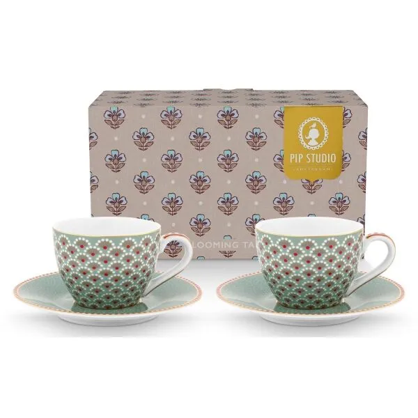 PiP Blooming Tales Conj 2Chávenas Expresso 120ml  Azul