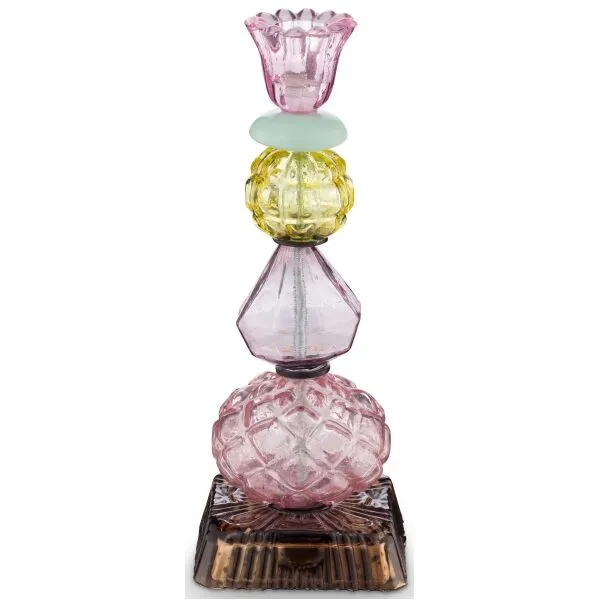 PiP Castiçal Vidro Bolas Lilás 23.5cm
