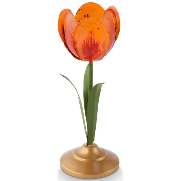 PiP Castiçal Metal Tulipa Laranja 21cm