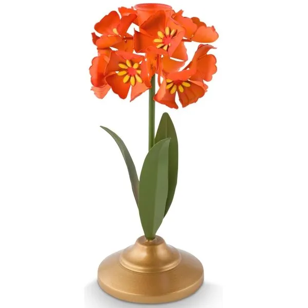 PiP Castiçal Metal Flôr Laranja 22.5cm