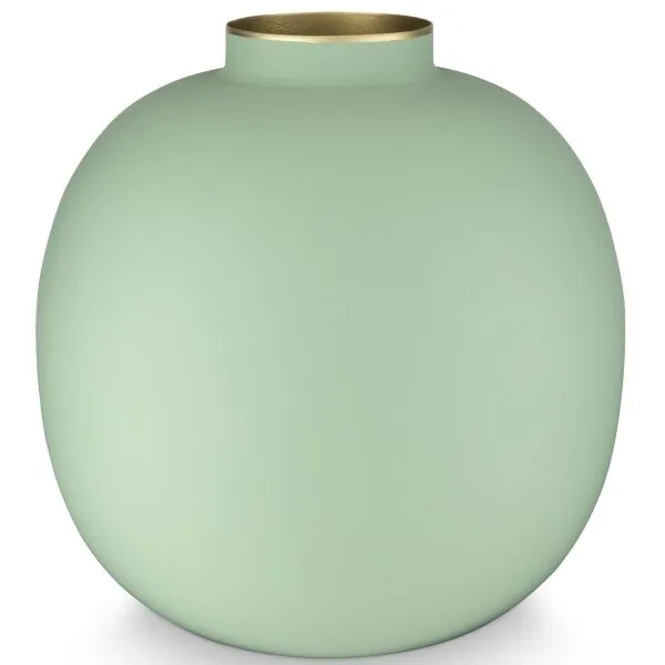 PiP Studio Vaso Metal Matt Verde Brilho 23cm