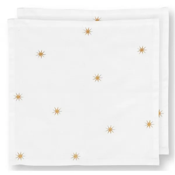 PiP Dot Delight Conj 2 Guardanapos Bordados Estrelas Ouro 40