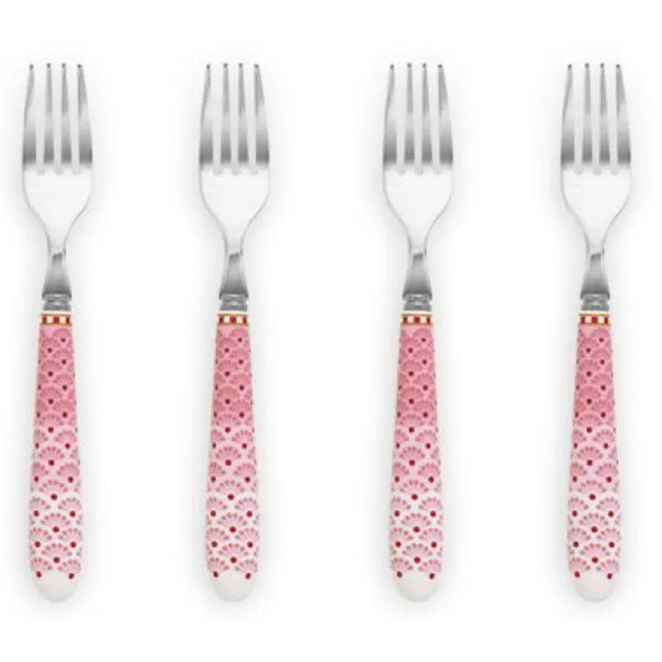 PiP Studio Floral Set/4 Garfos Bolo Rosa