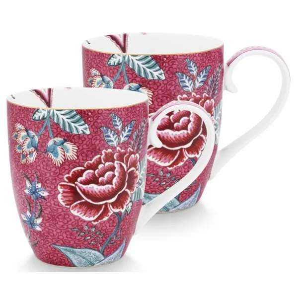 PiP Studio Flower Festival Conj2 Cancecas XL Rosa Escuro 450