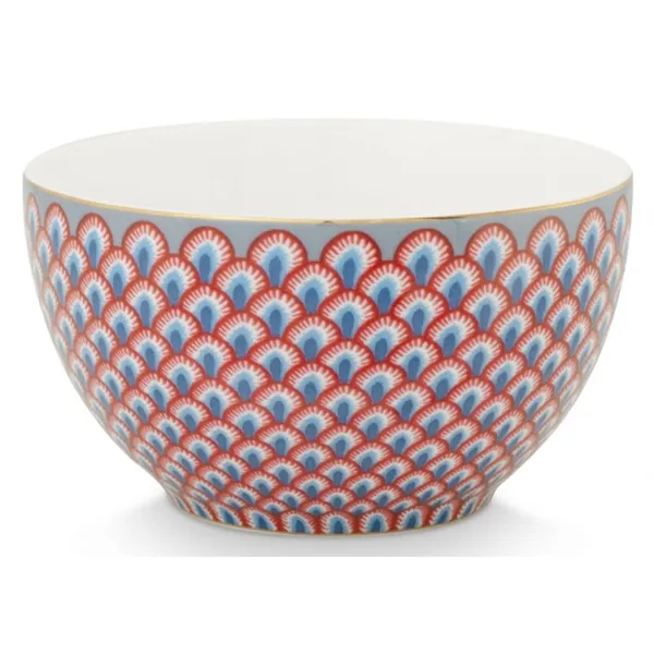 PiP Studio Flower Festival Scallop Taça Vermelho-Azul Claro