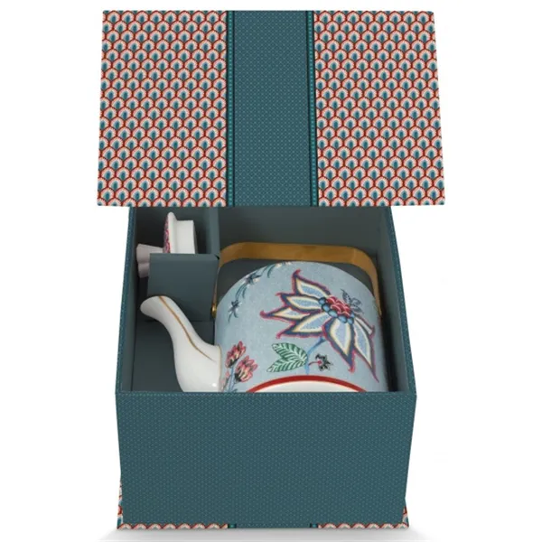 PiP Studio Bule em Caixa Oriental Flower Festival Azul 1 ltr