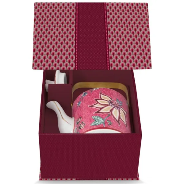 PiP Studio Bule em Caixa Oriental Flower Festival Rosa Escur