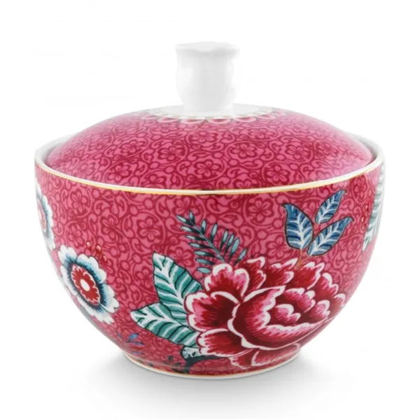 PiP Flower Festival Açucareiro Azul Rosa Escuro 300ml