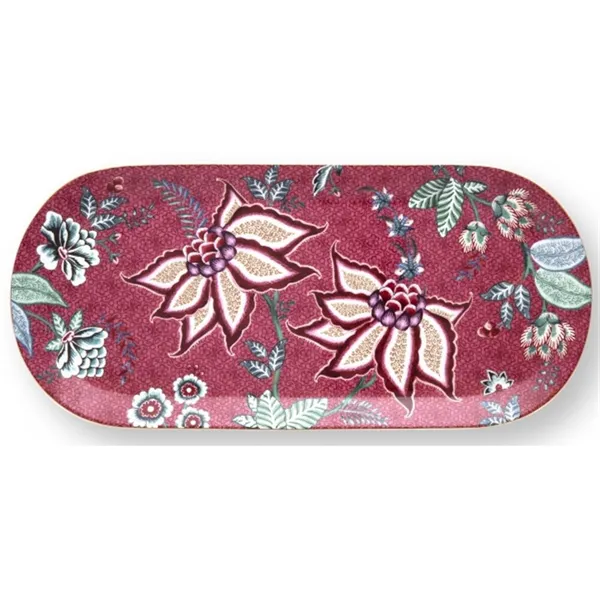 PiP Studio Flower Festival Torteira Rectangular Rosa Escuro