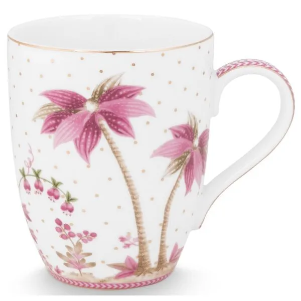 PiP Studio Jolie Caneca 350ml Dots Gold Rosa