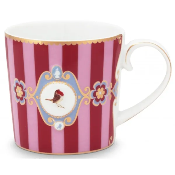 PiP Love Birds Medallion Caneca Riscas Vermelho - Rosa 150ml