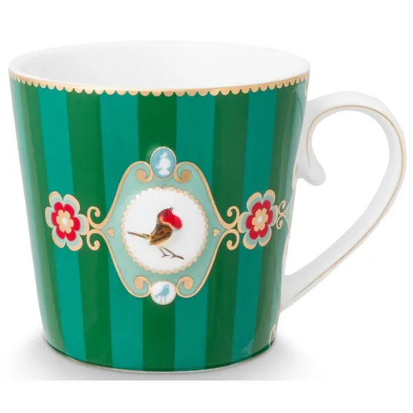 Pip Love Birds Caneca Medallion Risacas Esmeralda Verde 250m