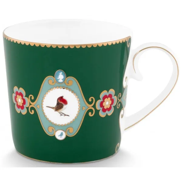 PiP Love Birds Caneca Pequena Medallion Verde Escuro 150ml