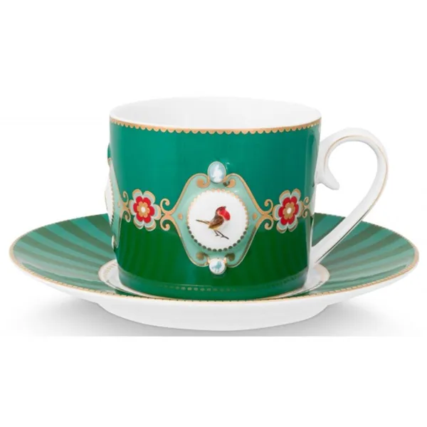 Pip Love Birds Chavena com Pires Medallion Esmeralda Verde 2