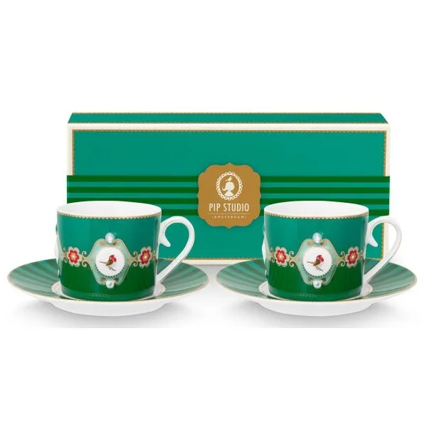 PiP Love Birds Set/2Chávenas Cappuccino 250ml Medallion Esme