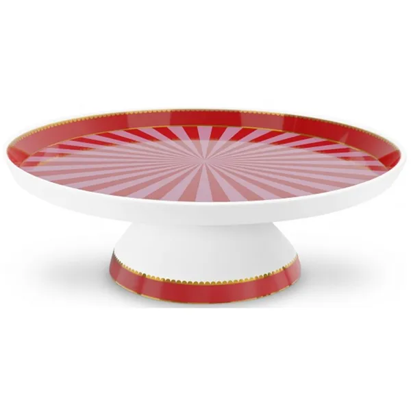 PiP Love Birds Medallion Prato para Bolos Mini Vermelho/Rosa