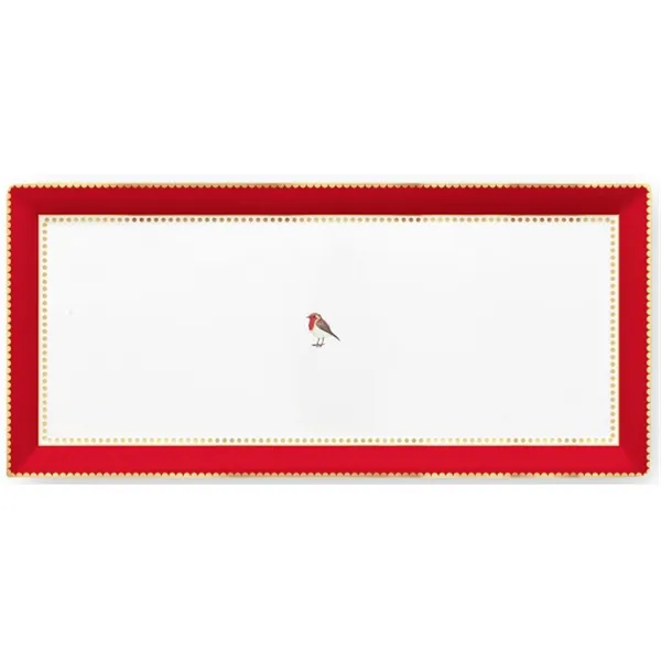 PiP Love Birds Medallion Tarteira Rectangular Vermelho/Rosa
