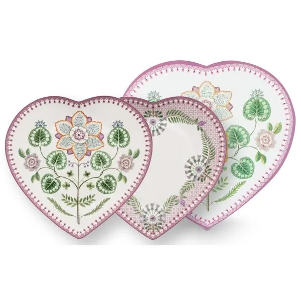 PiP Studio Lily&Lotus Pratos Coração Lilás 21.5cm