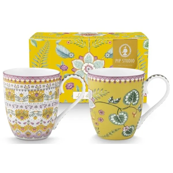 Pip Lily&Lotus Conj 2Canecas XL 465ml Amarelo