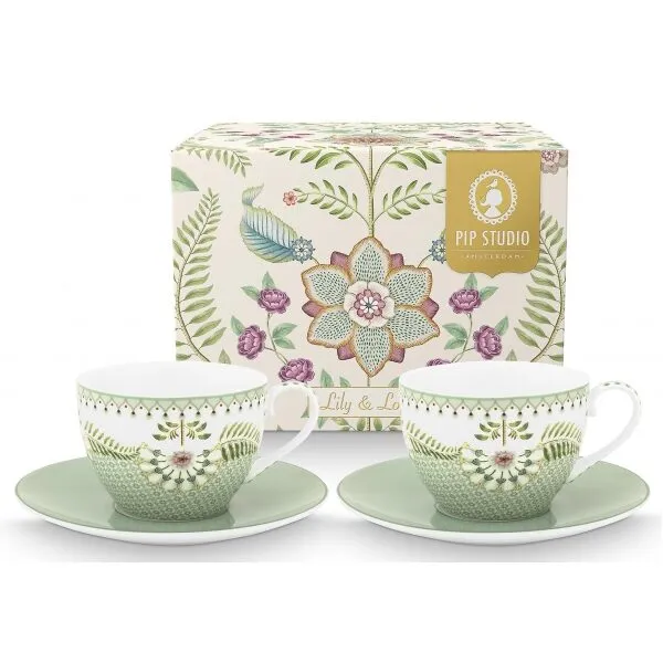 Pip Lily&Lotus Conj 2 Chavenas e Pires Verde Claro 280ml