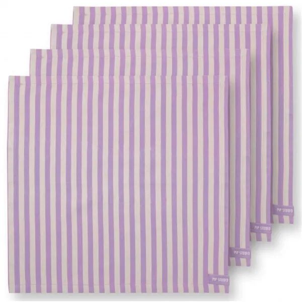 Pip Lily&Lotus Conj 4 Guardanapos Riscas Lilás 40x40cm