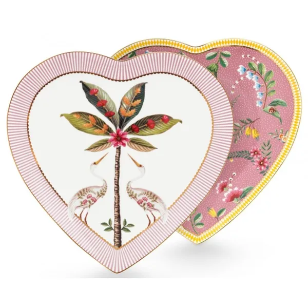 PiP Studio La Majorelle Conj 2 Pratos Coração Rosa 21.5cm