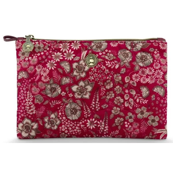 PiP Bolsa Cosm Flat M Charly Quilted Daisy Dreams Verm 24x1x