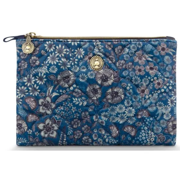 PiP Bolsa Cosm Flat M Charly Quilted Daisy Dreams Azul 24x1x