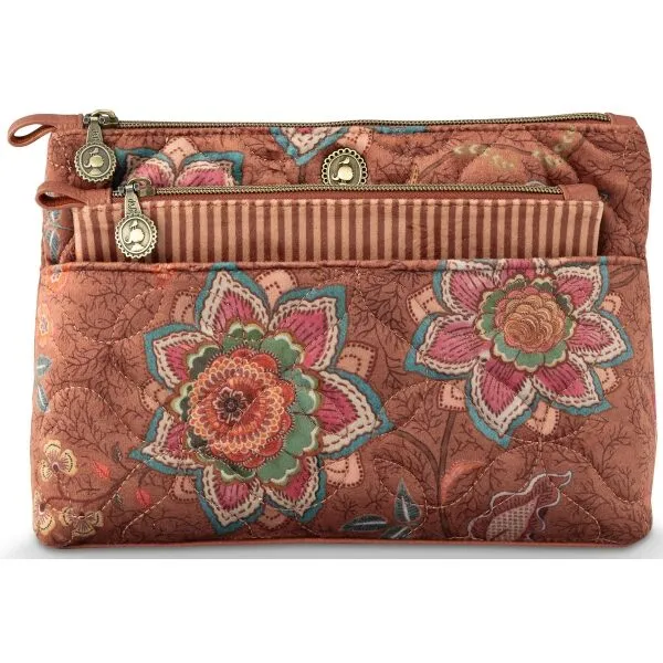 PiP Bolsa Cosméticos Combi Caryn Mumbai Morning Castanho 26x