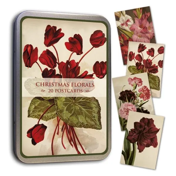 Caixa metal postais 10x15cm Florias de Natal