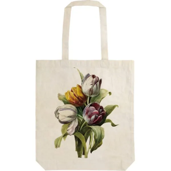 Saco Compras Algodão 38x42cm Tulipas Purpura